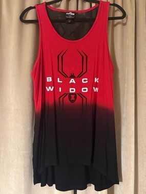 Her Universe Red and Black Black Widow Tank Top